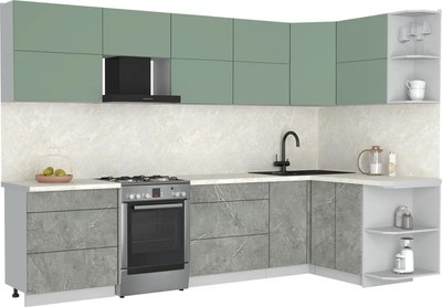 Кухонный гарнитур Интерлиния Мила Матте 1.5x3.1 Б PR - фото