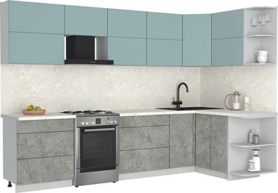 Кухонный гарнитур Интерлиния Мила Матте 1.5x3.1 Б PR - фото