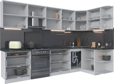 Кухонный гарнитур Интерлиния Мила Матте 1.5x3.1 Б PR