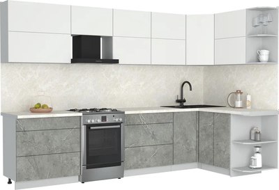 Кухонный гарнитур Интерлиния Мила Матте 1.5x3.2 Б PR - фото