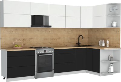 Кухонный гарнитур Интерлиния Мила Матте 1.5x3.2 Б PR - фото