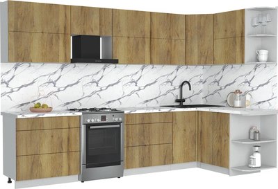 Кухонный гарнитур Интерлиния Мила Матте 1.5x3.2 Б PR - фото