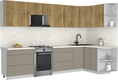 Кухонный гарнитур Интерлиния Мила Матте 1.5x3.2 Б PR - фото
