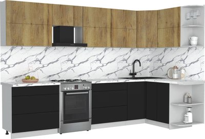 Кухонный гарнитур Интерлиния Мила Матте 1.5x3.2 Б PR - фото