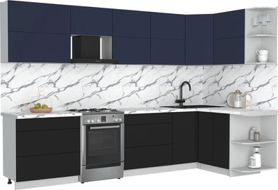 Кухонный гарнитур Интерлиния Мила Матте 1.5x3.2 Б PR - фото