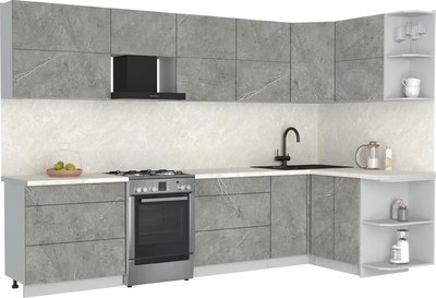 Кухонный гарнитур Интерлиния Мила Матте 1.5x3.2 Б PR - фото