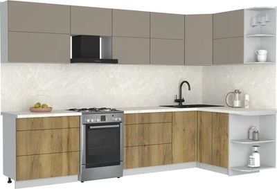 Кухонный гарнитур Интерлиния Мила Матте 1.5x3.2 Б PR - фото