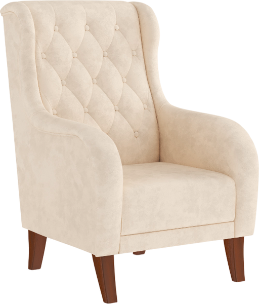 Кресло мягкое Олмеко Амарант М (велюр, тенерифе крем) - фото