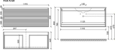 Тумба под умывальник Sancos Folk FL120ES