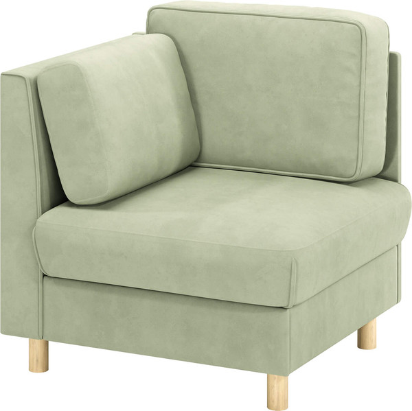 Кресло мягкое Олмеко Шелдон (букле, Лайк светло-оливковый 690) - фото