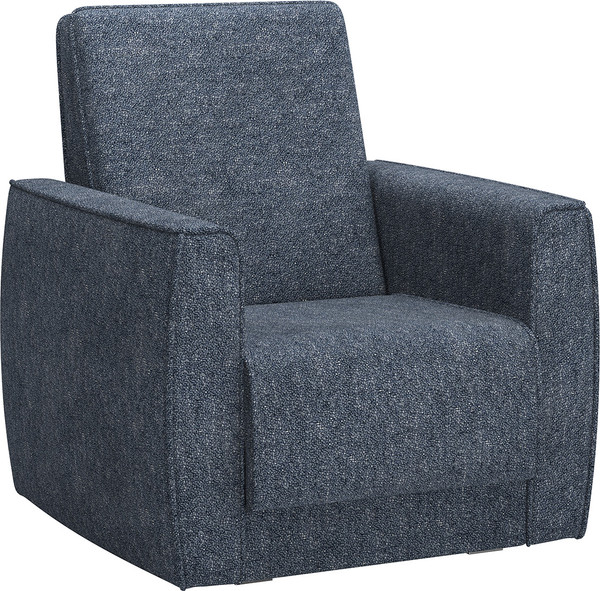 Кресло мягкое Олмеко Женева (микровелюр, Шейп сталь) - фото