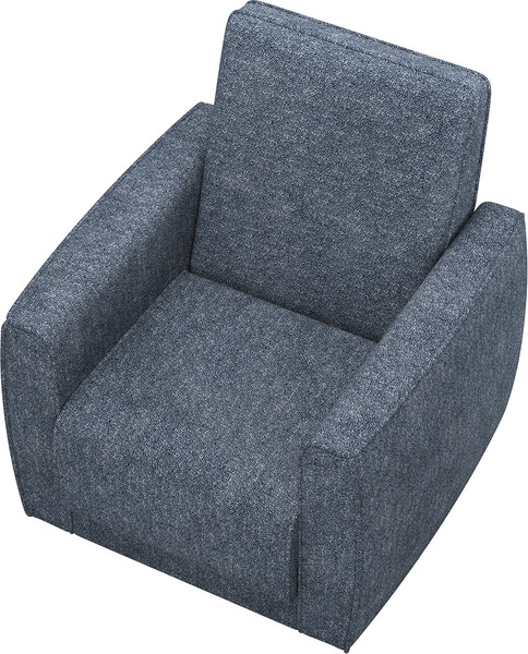 Кресло мягкое Олмеко Женева (микровелюр, Шейп сталь)