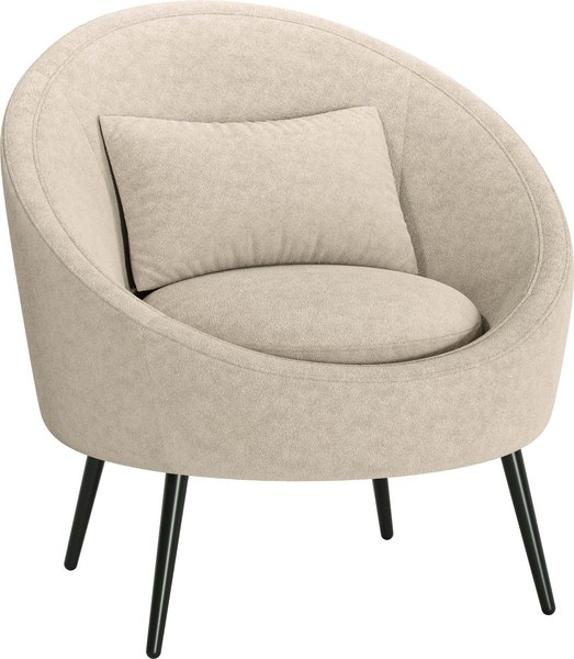 Кресло мягкое Олмеко Каро (велюр, Панда крем 6/ваниль) - фото