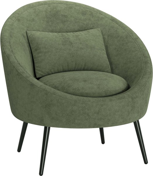 Кресло мягкое Олмеко Каро (велюр, Панда олива) - фото