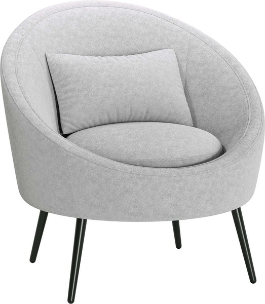 Кресло мягкое Олмеко Каро (велюр, Панда сильвер/маус) - фото