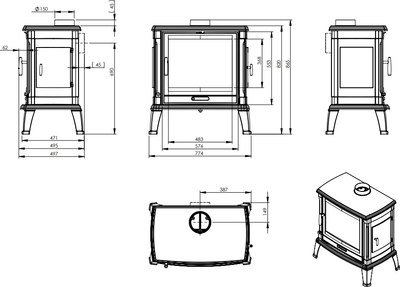 Печь-камин Nordflam Toria EKO