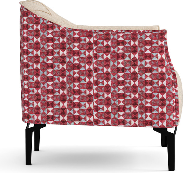 Кресло мягкое Олмеко Мускат (велюр, киото крем/шенилл, домино бургунди)