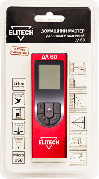Лазерный дальномер Elitech ЛД 60 / 204768 - фото