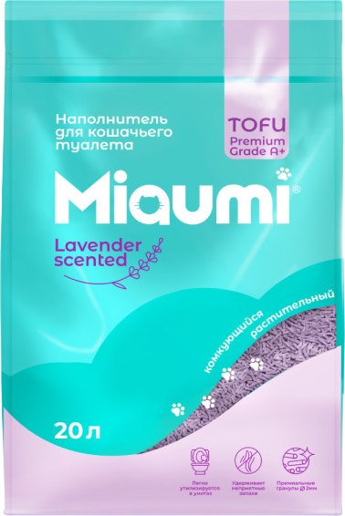 Наполнитель для туалета Miaumi Tofu комкующийся с ароматом лаванды - фото