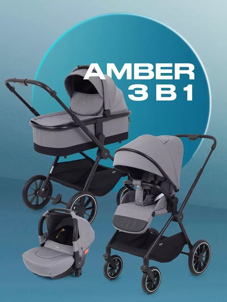 Детская универсальная коляска MOWbaby Amber 3 в 1 / MB068