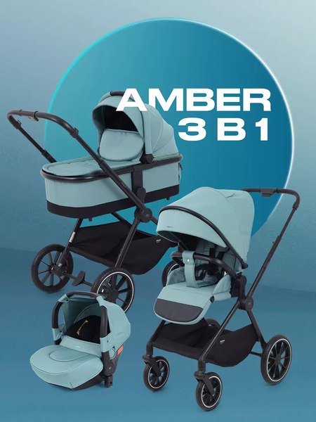 Детская универсальная коляска MOWbaby Amber 3 в 1 / MB068
