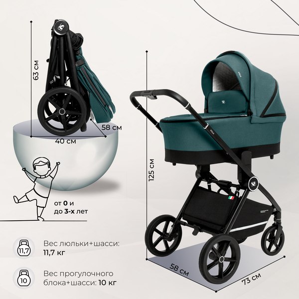 Детская универсальная коляска Sweet Baby Stella 2в1