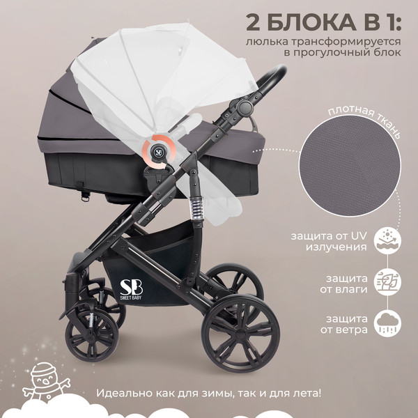 Детская универсальная коляска Sweet Baby Comfort 2в1