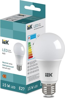 Лампа IEK LED Bulb A60 1500lm 4000K E27 / LL-I-A60-15-230-40-E27 - фото