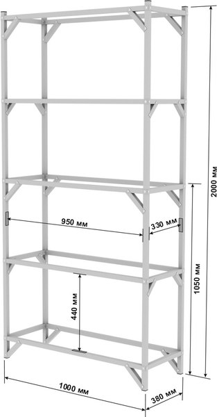 Стеллаж металлический ИМпласт 15332