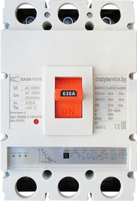 Выключатель автоматический КС ВА 88-800E 3P / EVA88-3-80063075