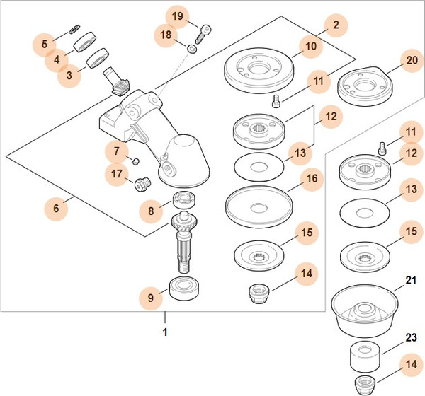 Редуктор бензотриммера Holzfforma PJ45012