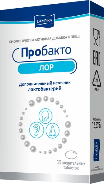 Пищевая добавка Lamyra Пробакто Лор жевательные таблетки - фото