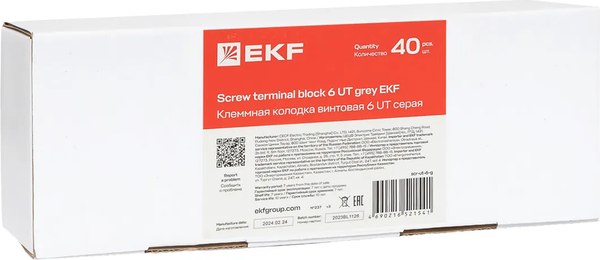 Клеммная колодка EKF Scr-ut-6-g