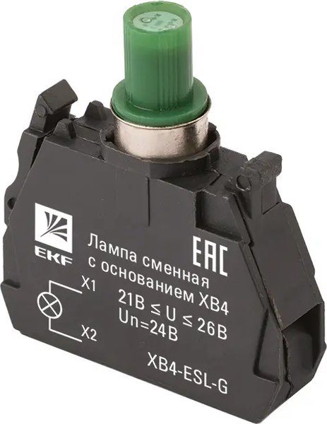 Лампа сигнальная EKF XB4 сменная c основанием / XB4-ESL-G