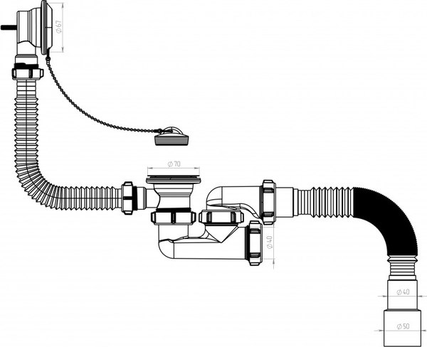 Сифон Tivoli Для ванны 1 1/2