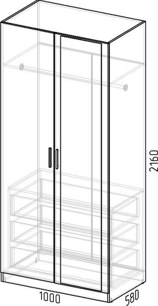 Шкаф Интермебель Марсель 580 1 зеркало / МР-08