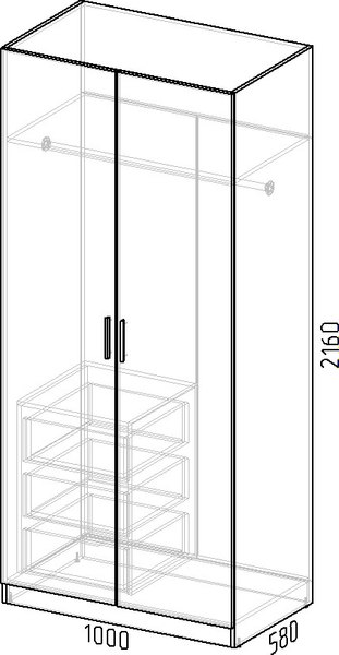 Шкаф Интермебель Марсель 580 / МР-09