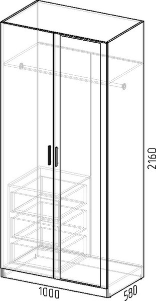 Шкаф Интермебель Марсель 580 1 зеркало / МР-09