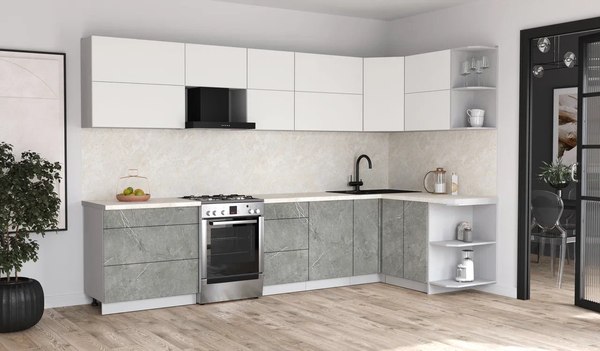 Кухонный гарнитур Интерлиния Мила Матте 1.5x3.3 Б PR