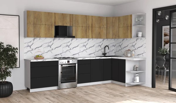 Кухонный гарнитур Интерлиния Мила Матте 1.5x3.3 Б PR