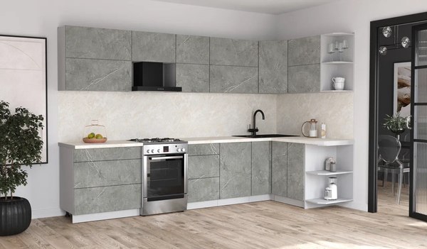 Кухонный гарнитур Интерлиния Мила Матте 1.5x3.3 Б PR