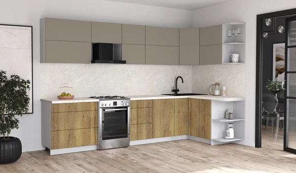 Кухонный гарнитур Интерлиния Мила Матте 1.5x3.3 Б PR