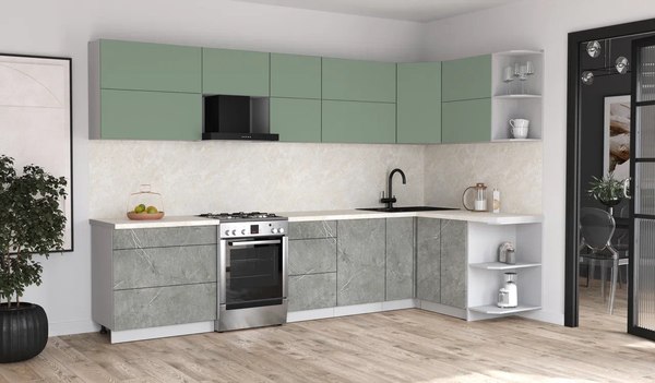 Кухонный гарнитур Интерлиния Мила Матте 1.5x3.3 Б PR