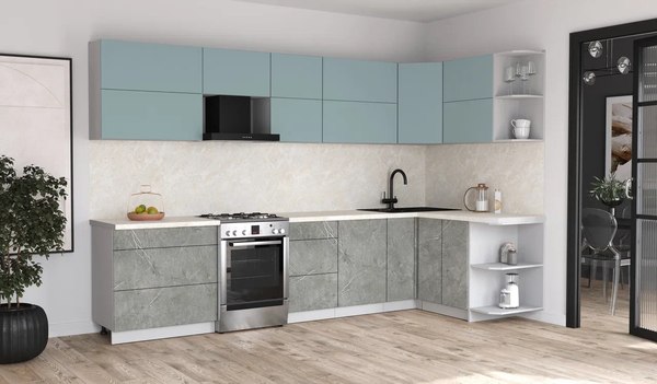 Кухонный гарнитур Интерлиния Мила Матте 1.5x3.3 Б PR