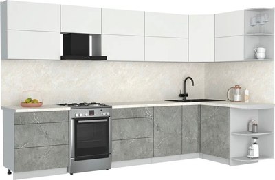 Кухонный гарнитур Интерлиния Мила Матте 1.5x3.4 Б PR - фото