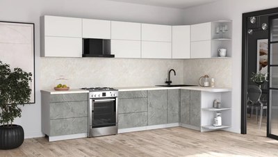 Кухонный гарнитур Интерлиния Мила Матте 1.5x3.4 Б PR