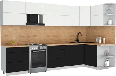 Кухонный гарнитур Интерлиния Мила Матте 1.5x3.4 Б PR - фото