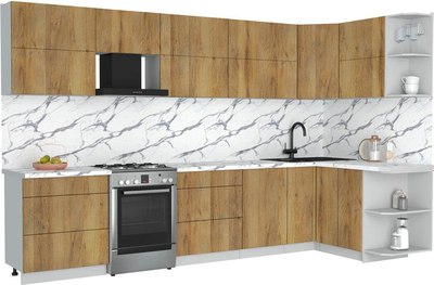 Кухонный гарнитур Интерлиния Мила Матте 1.5x3.4 Б PR - фото