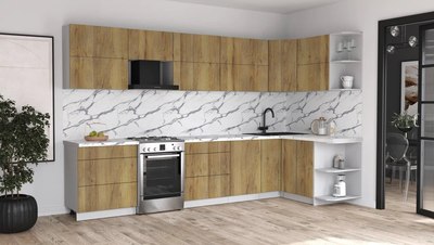 Кухонный гарнитур Интерлиния Мила Матте 1.5x3.4 Б PR