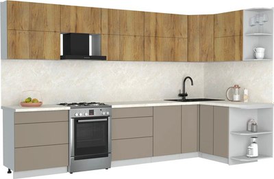 Кухонный гарнитур Интерлиния Мила Матте 1.5x3.4 Б PR - фото